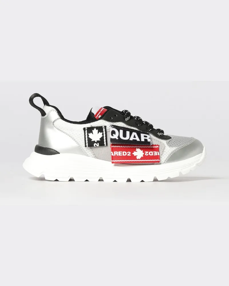 Dsquared2 Sneakers aus laminiertem Leder und Mesh Weiß