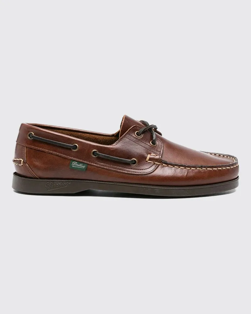 Paraboot Bootsschuhe aus glattem Kalbsleder von mit Gummisohlen Braun