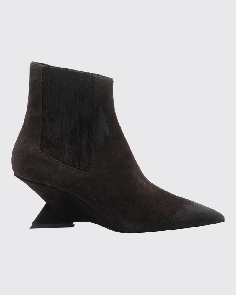 ATTICO Cheope Chelsea-Boots von aus Veloursleder mit Keilabsatz Braun