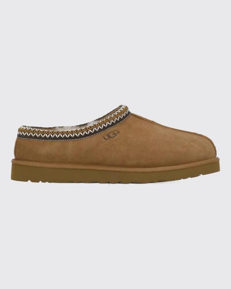 UGG Tasman II Wildlederpantoffeln mit Wollfutter und Kontrastnähten Braun