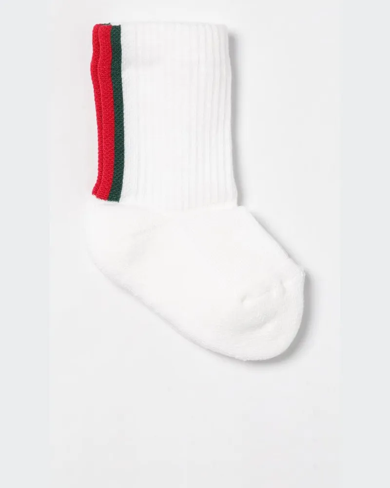 Gucci Web Socken aus Stretch-Baumwolle Weiß