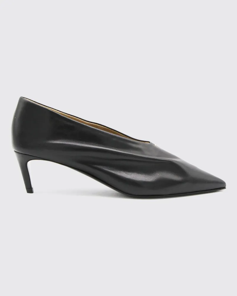 KHAITE Miriam Pumps aus drapiertem Leder mit mittelhohem Stiletto-Absatz Schwarz