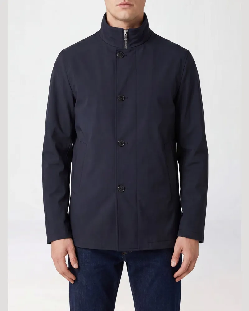 DUNO Leichte Solus Zevio Jacke aus Baumwolle mit hohem Kragen und Reißverschluss Navy