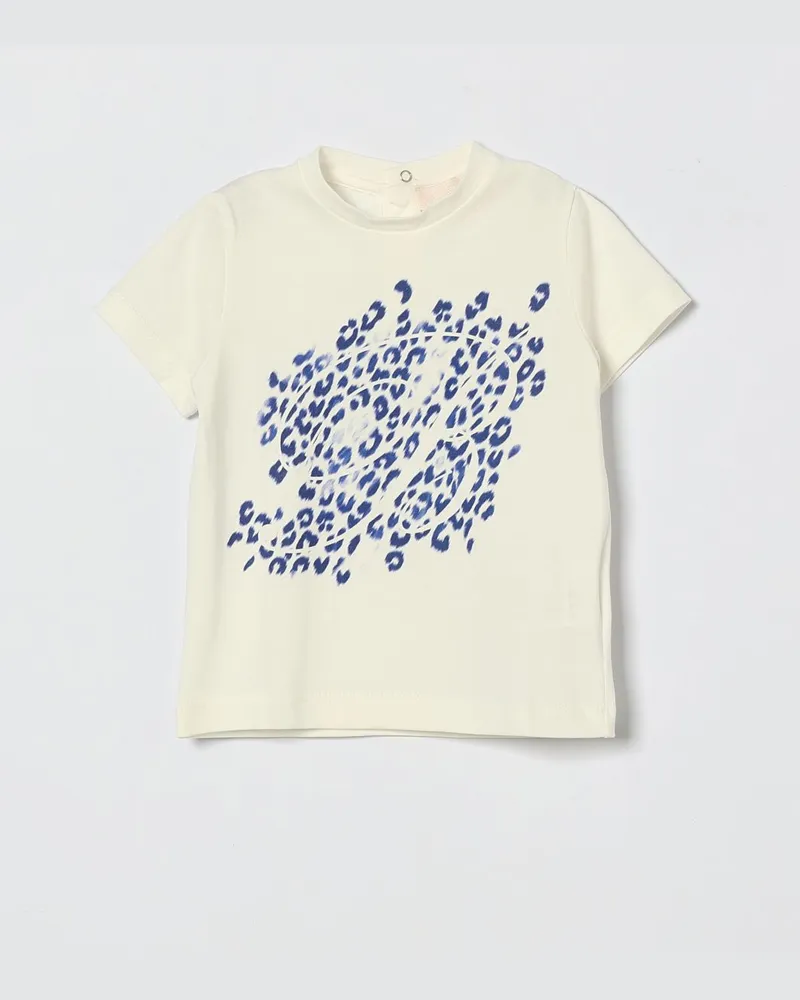 Blumarine Baumwoll-T-Shirt mit Animal-Print-Logo Natural