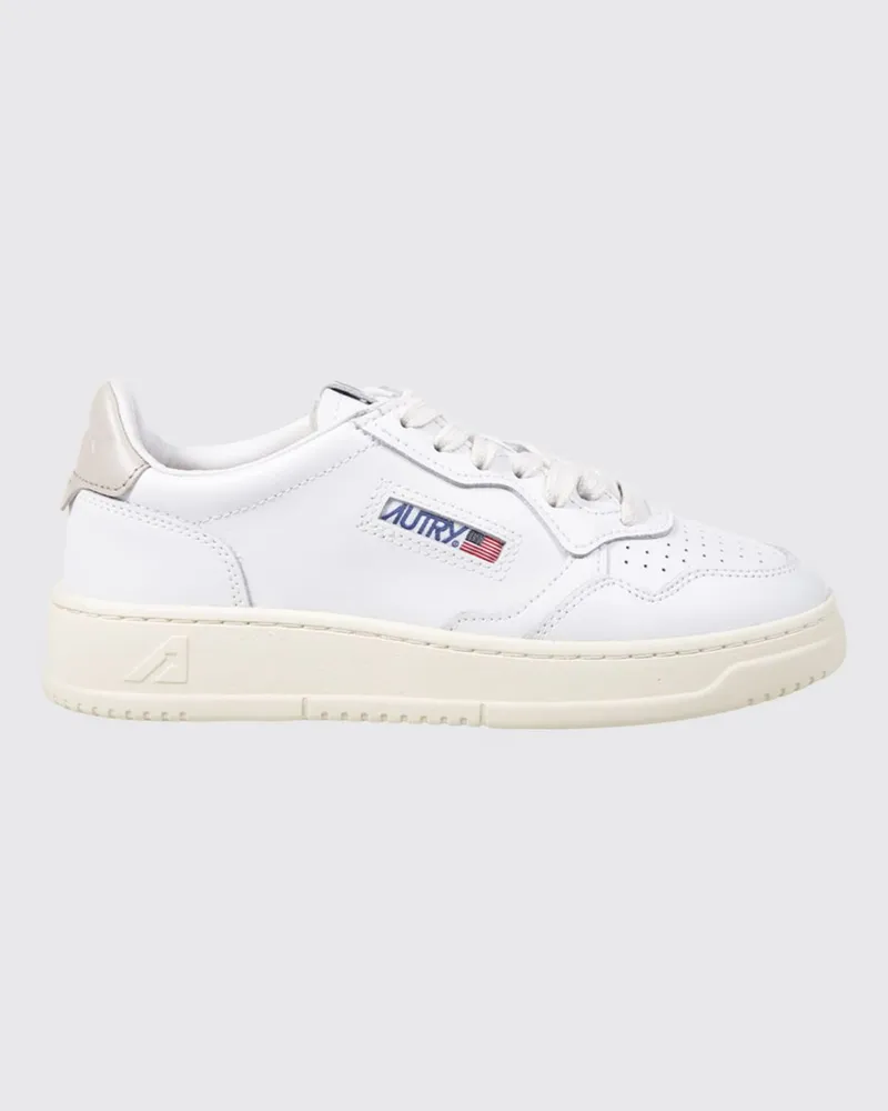 AUTRY Medalist Low Sneaker aus glattem Kalbsleder mit geschnitztem Logo Weiß