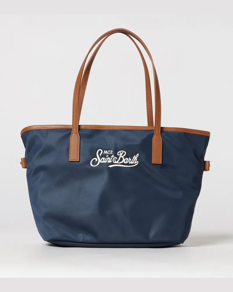 MC2 Saint Barth Nylontasche mit gesticktem Logo Navy