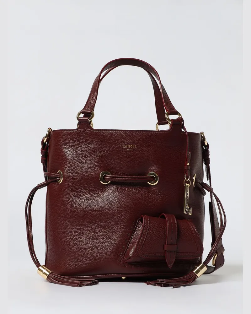 Lancel Schultertasche damen Burgunderrot