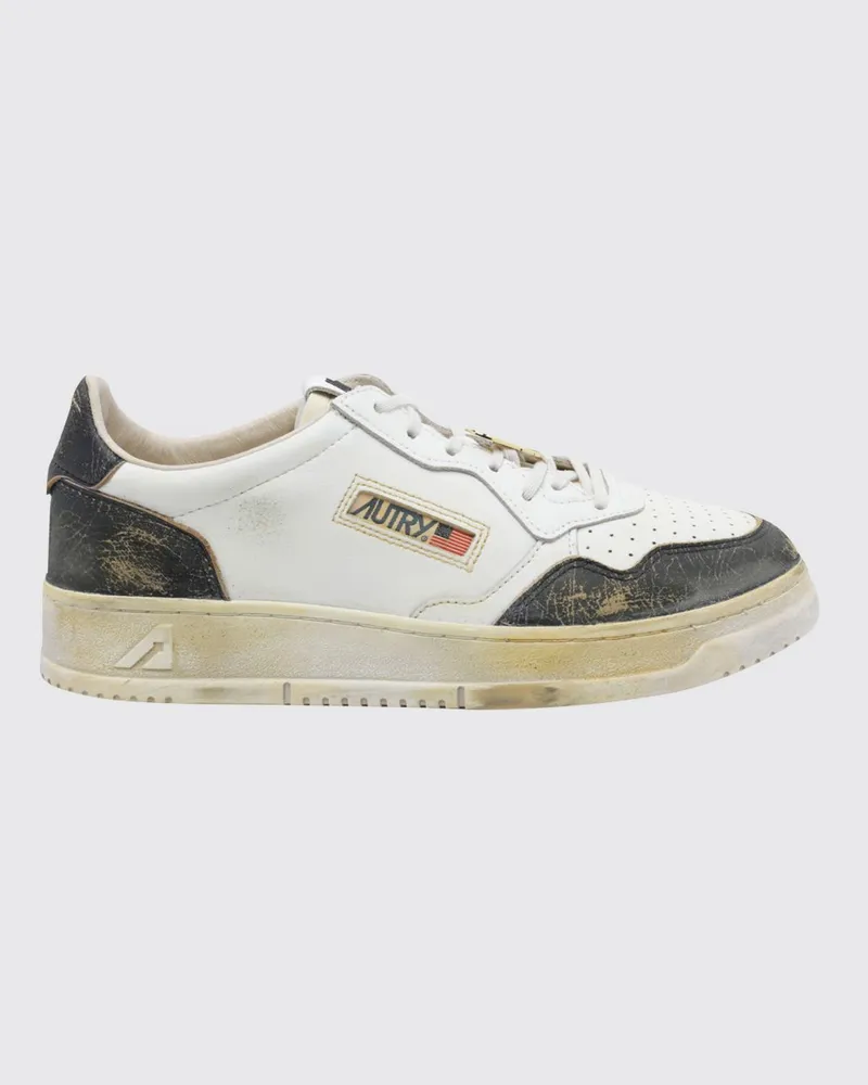 AUTRY Medalist Low Super Vintage Sneakers aus Kalbsleder mit Used-Effekt Schwarz