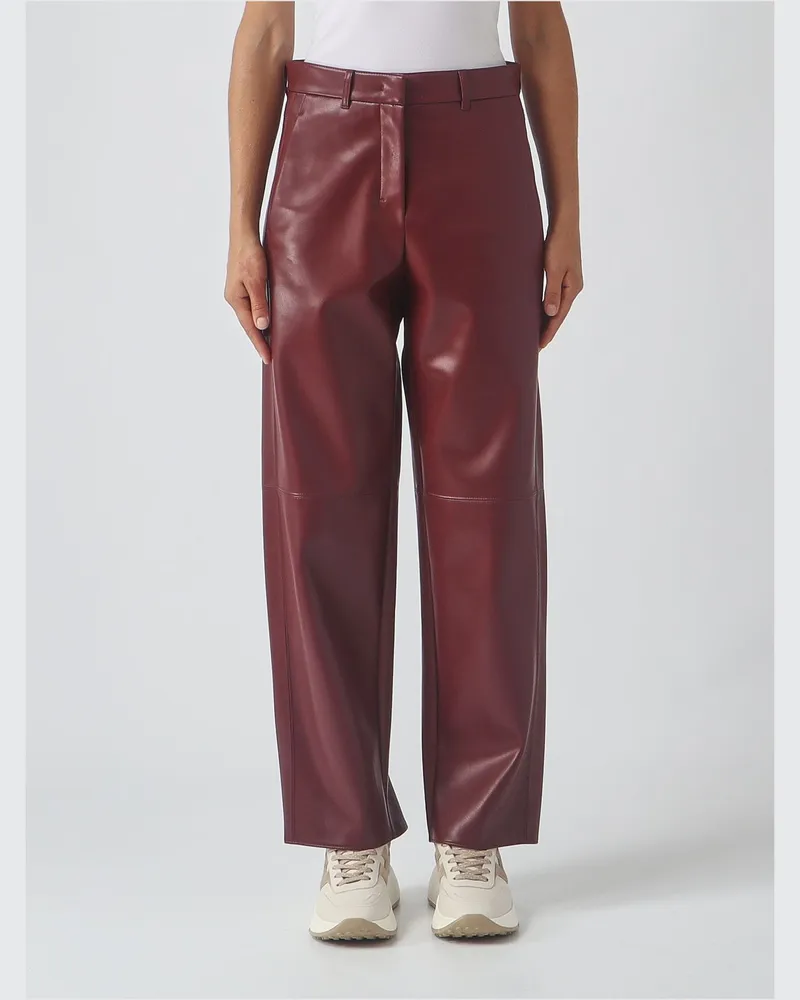 Max Mara Max Mara Sospiro Hose mit weitem Bein und hoher Taille Weinrot