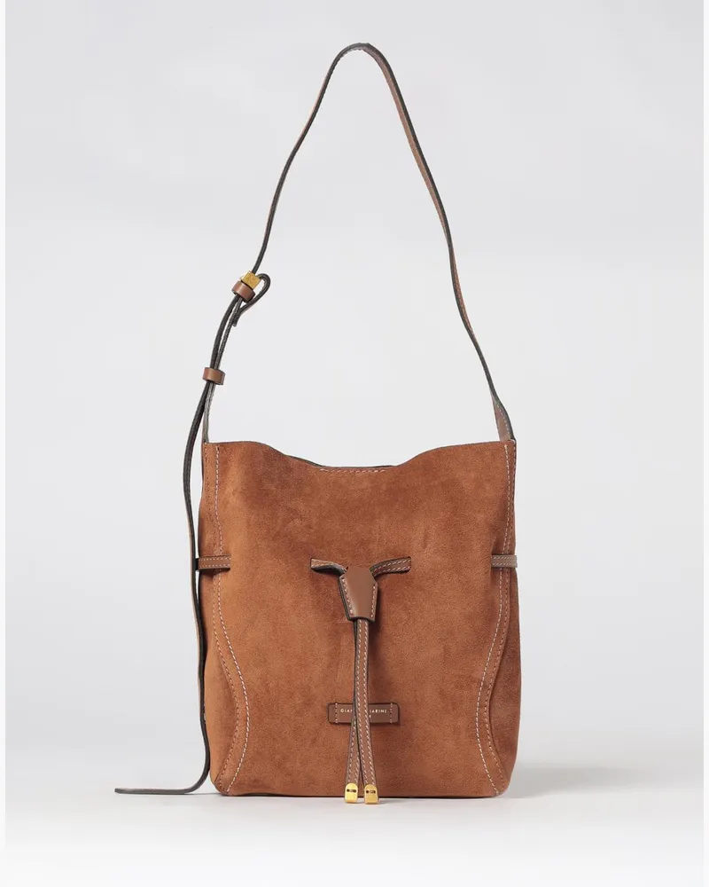 Gianni Chiarini Beuteltasche Sienna aus Leder und Veloursleder mit Kordelzug Braun