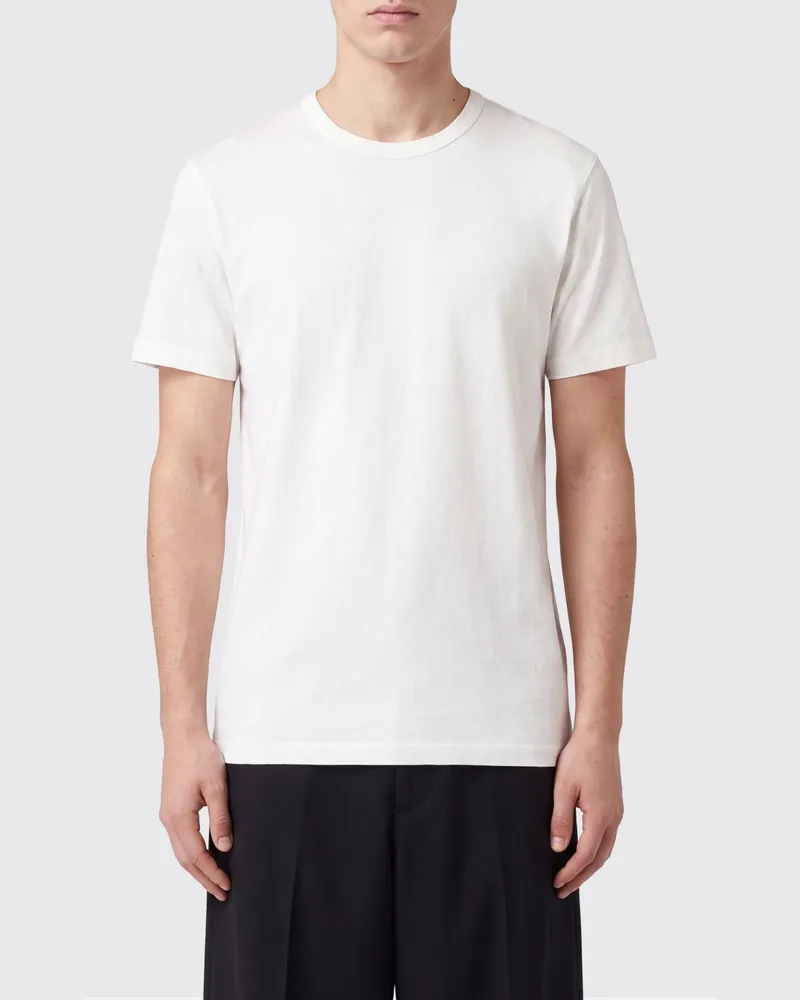 Maison Margiela Kurzärmeliges Baumwoll-T-Shirt mit Rundhalsausschnitt Weiß