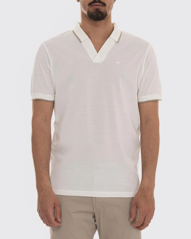 Emporio Armani Polohemd aus Baumwolle Weiß