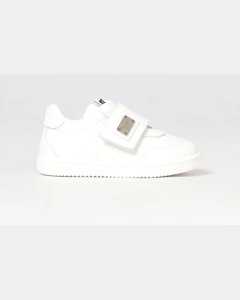 Dolce & Gabbana DOLCE  GABBANA Dolce & Gabbana Jungen-Sneaker aus Kalbsleder mit Klettverschluss Weiß