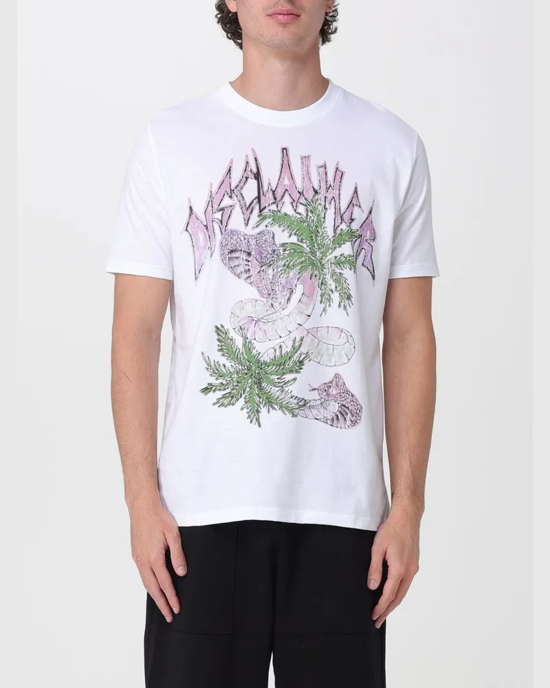 DISCLAIMER Baumwoll-T-Shirt mit grafischem Graffiti-Print Weiß