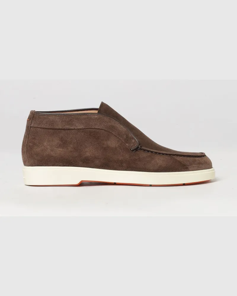 Santoni Chukka-Stiefeletten aus Veloursleder von mit runder Kappe und Gummisohle Braun