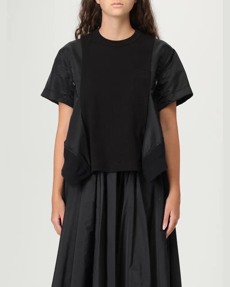 Sacai T-shirt damen Schwarz