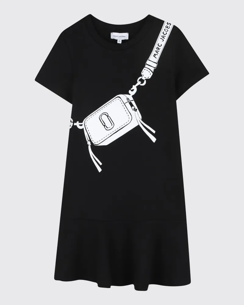 Marc Jacobs Rundhalskleid aus Baumwolle Schwarz