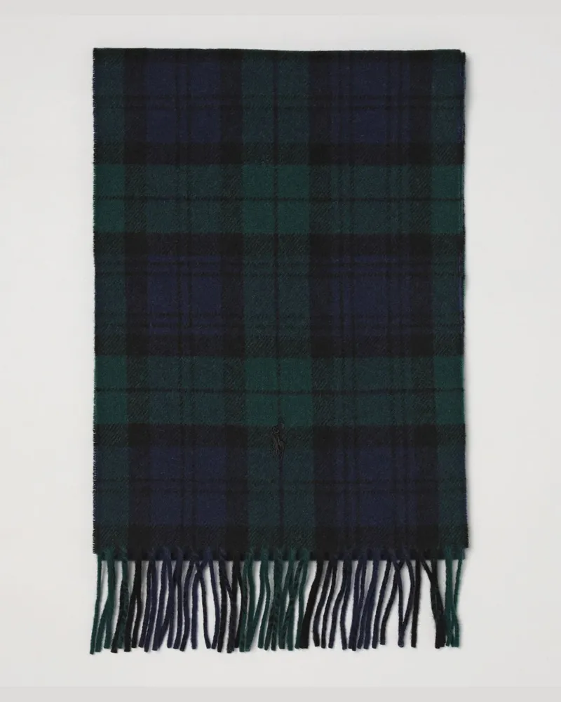 Ralph Lauren Wollschal mit Tartan-Karomuster Schwarz