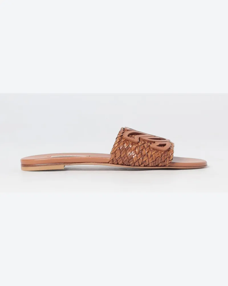 Casadei Ischia Sliders aus geflochtenem Leder Braun
