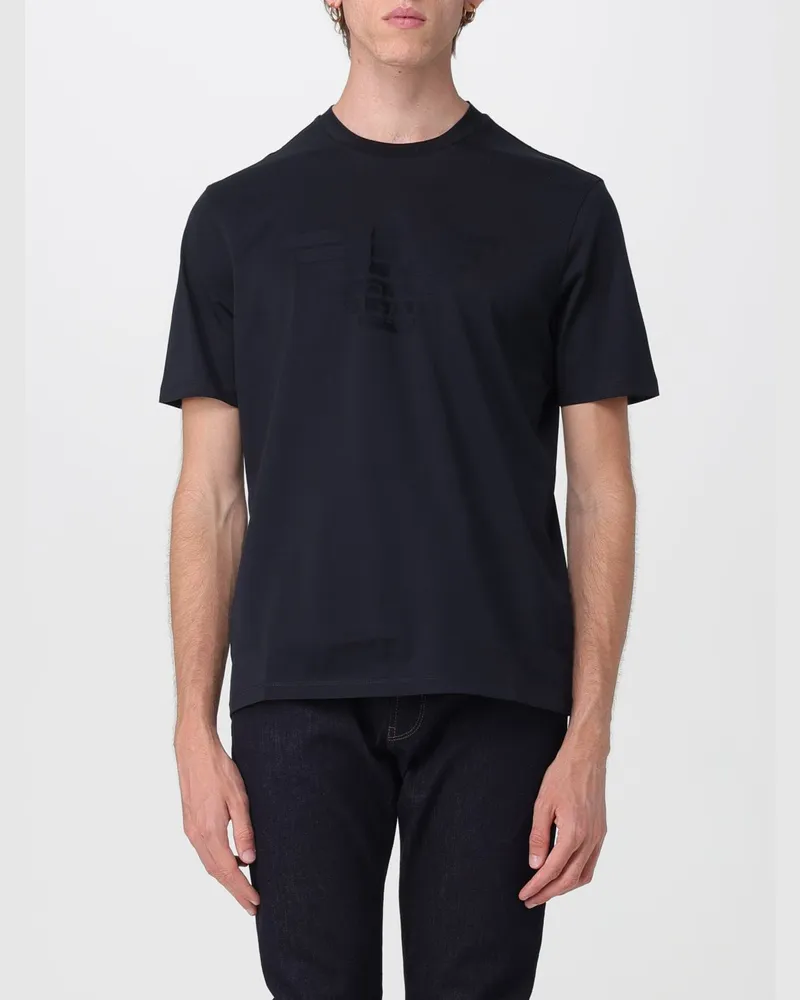Emporio Armani Basic Baumwoll T-Shirt Blau