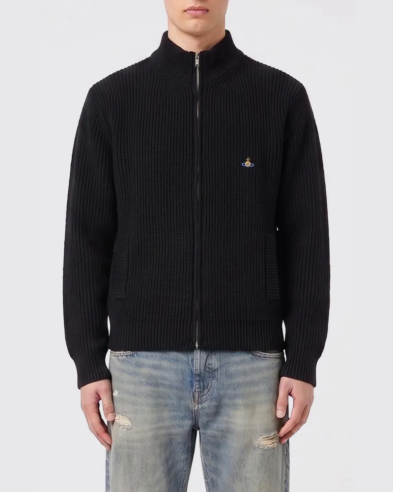 Vivienne Westwood Wollcardigan mit Orb-Logo Schwarz