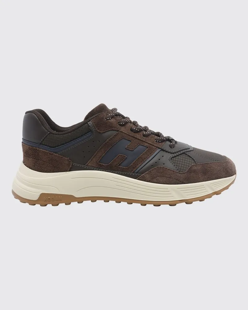 Hogan Hyperlight Sneakers aus Leder und Nylon mit Chunky-Sohle Braun
