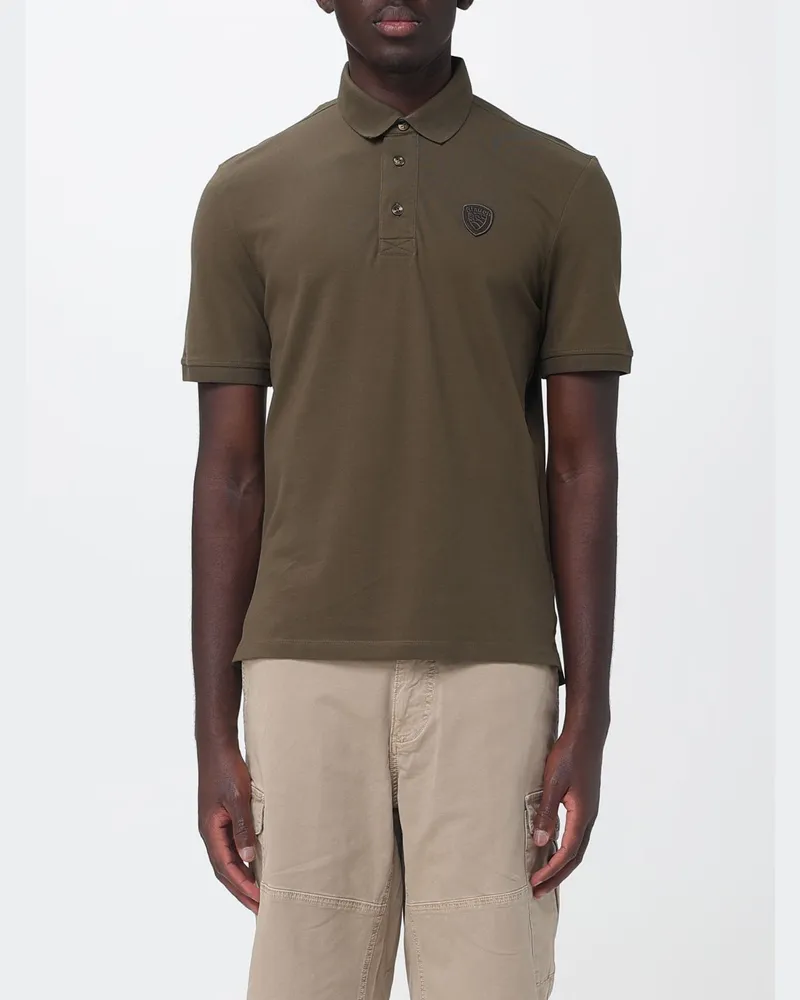 Blauer Baumwoll-Polohemd Military