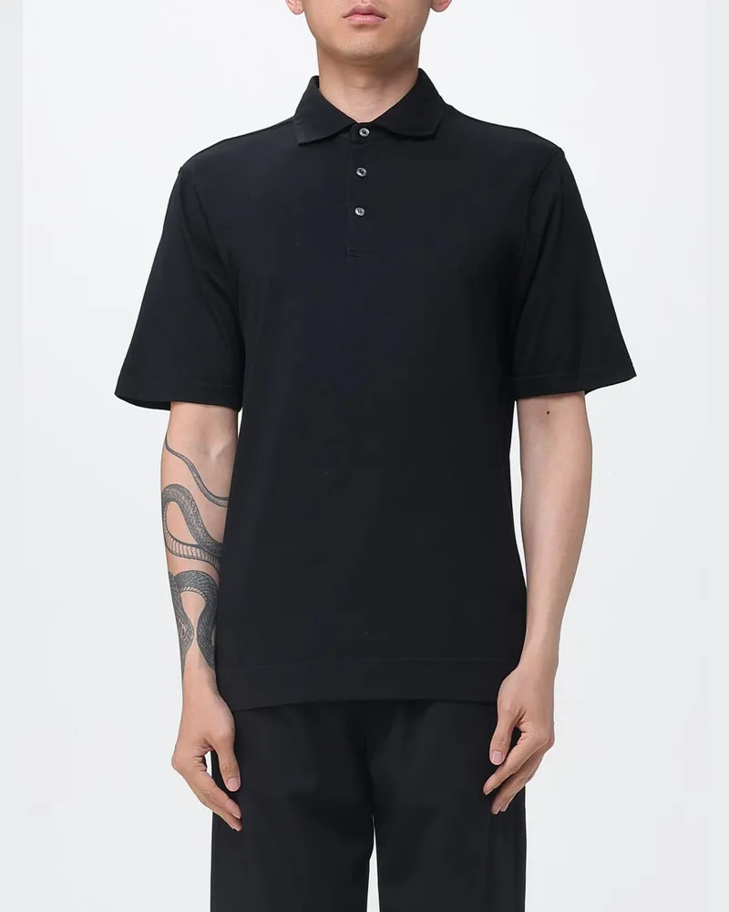 LARDINI Baumwoll-Poloshirt Schwarz