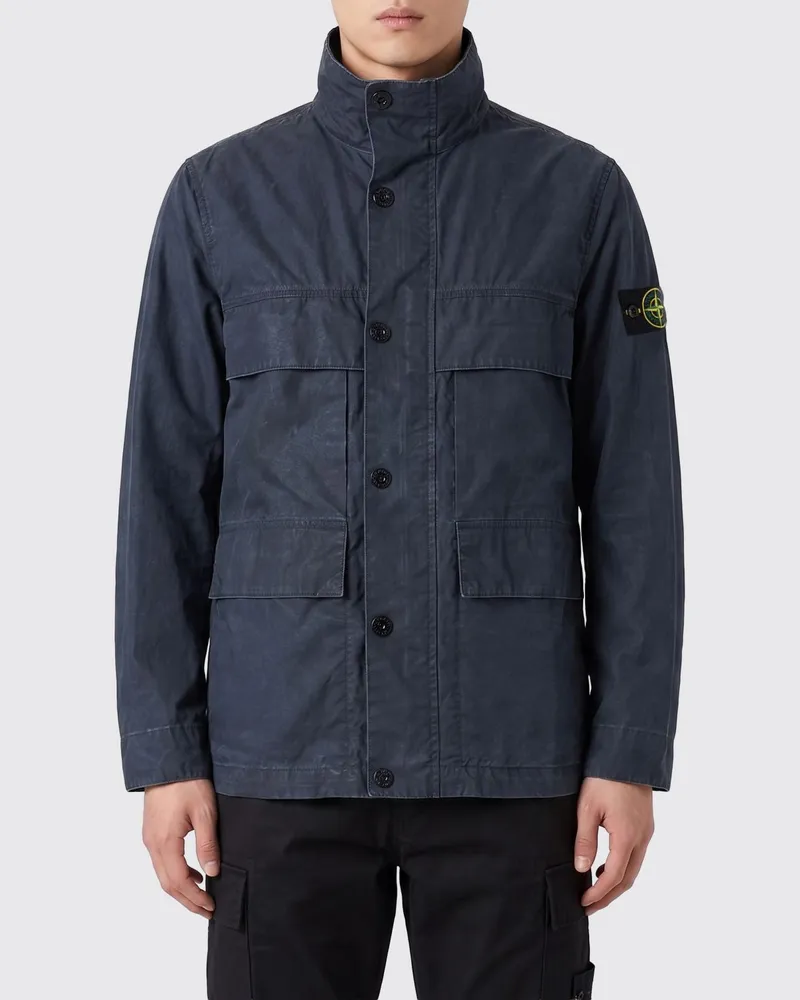 Stone Island Hero Jacke aus Baumwoll-Canvas Navy