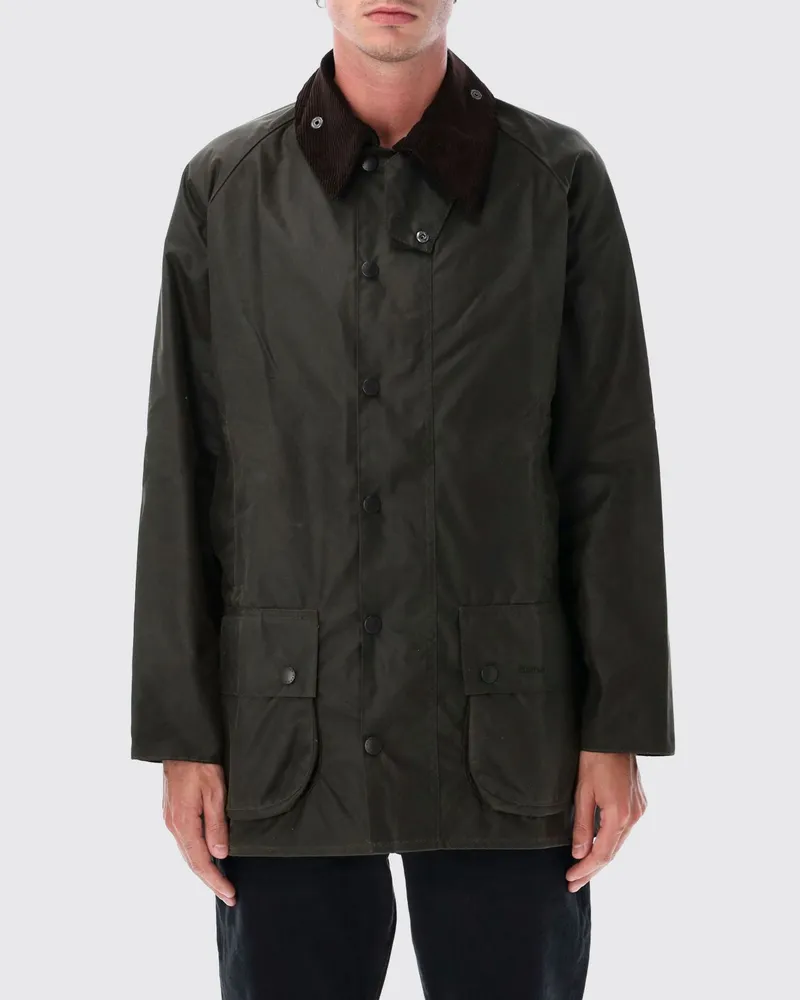 Barbour Beaufort Wachsjacke von aus Baumwolle mit Samtkragen Grün
