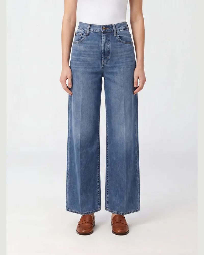 Jacob Cohën High-Waist Palazzo-Jeans mit weitem Bein aus Baumwolldenim Blau