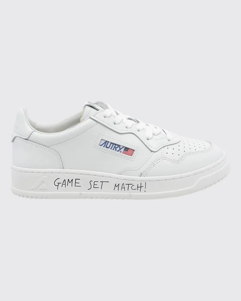 AUTRY Medalist Low Sneaker aus glattem Kalbsleder mit perforierter Spitze Weiss