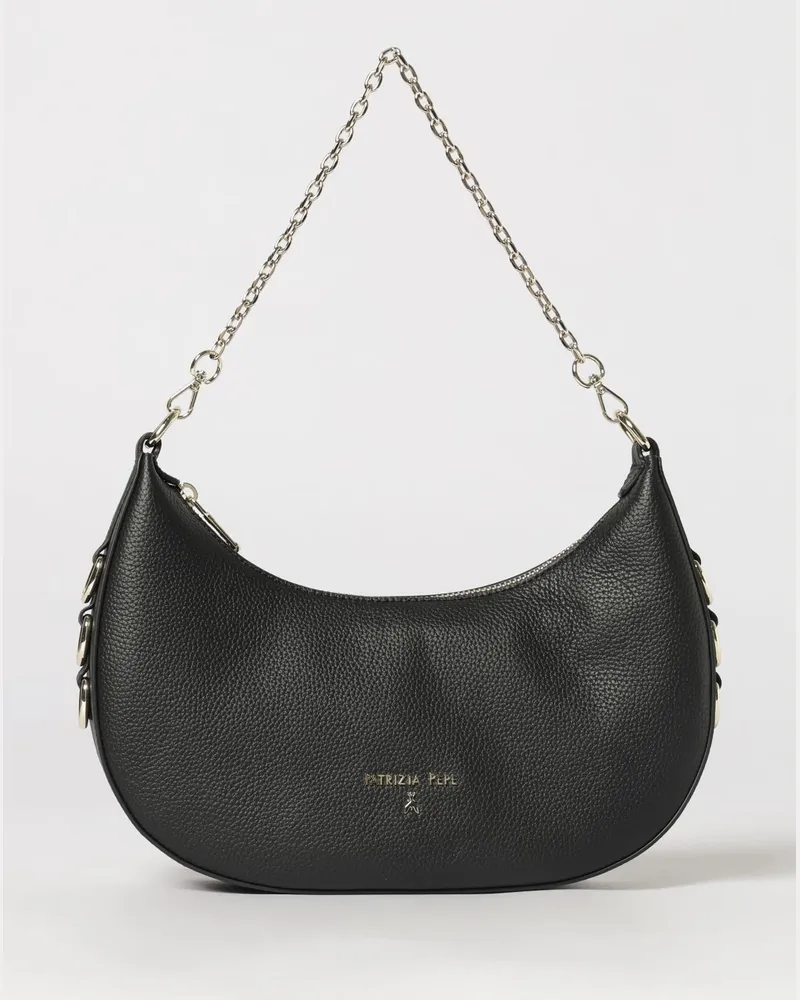 Patrizia Pepe Genarbte Ledertasche Schwarz