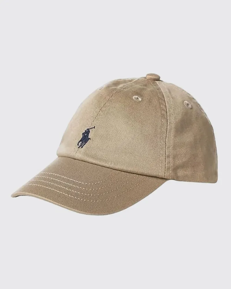 Ralph Lauren Baumwollmütze mit gesticktem Logo Beige