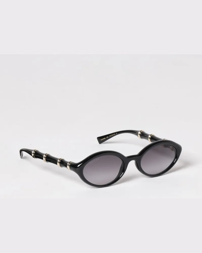 Gucci Abgerundete Sonnenbrille aus Acetat im Vintage-Stil Schwarz