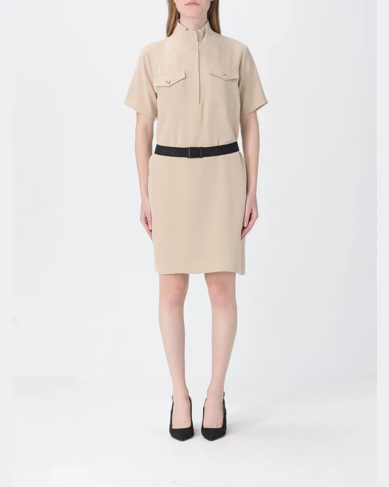 Liu Jo Crêpe-Polo-Kleid Beige