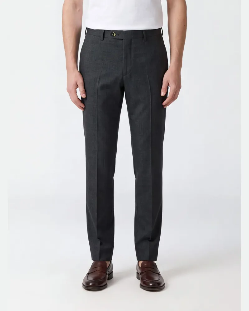 PT TORINO Slim Fit Chinohose aus Wollmischung mit dezentralem Verschluss Charcoal