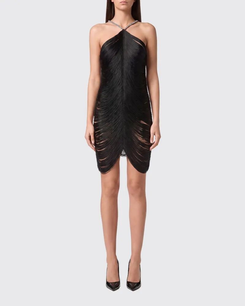 Philipp Plein Minikleid mit Fransen Schwarz