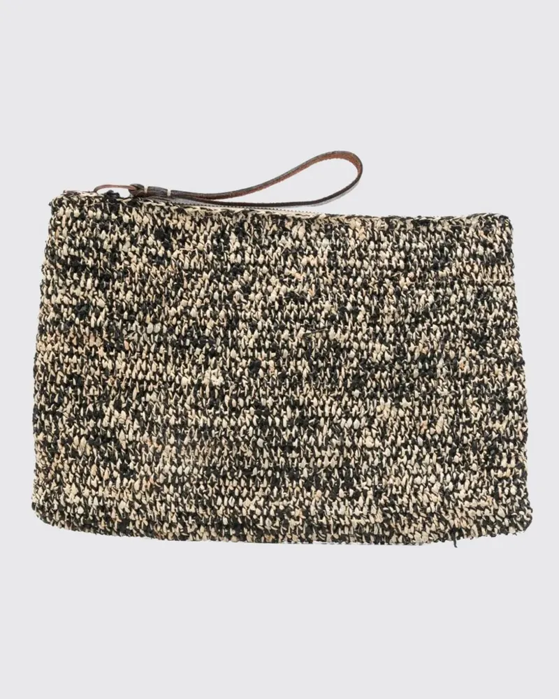 IBELIV Tea AMPY Häkel-Bast-Pochette Grün