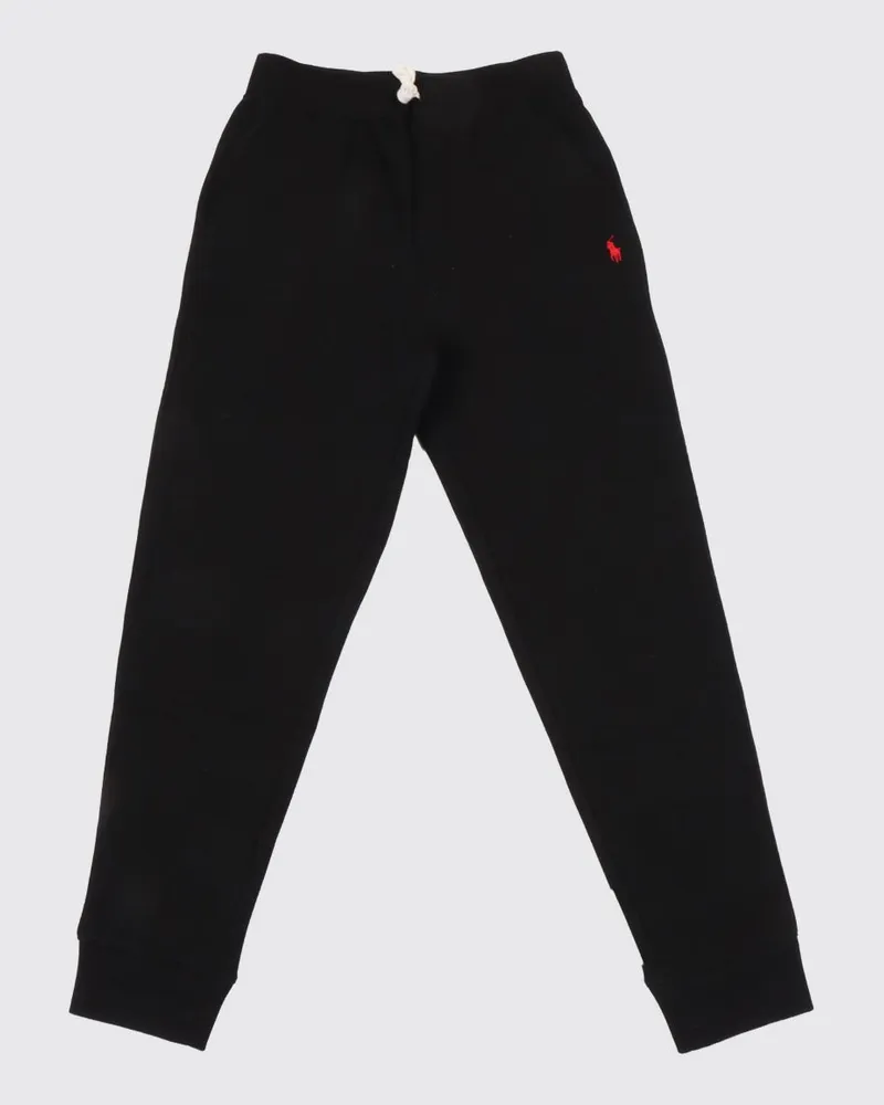 Ralph Lauren Jogginghose für Jungen aus Baumwolle mit gesticktem Pony-Logo Schwarz