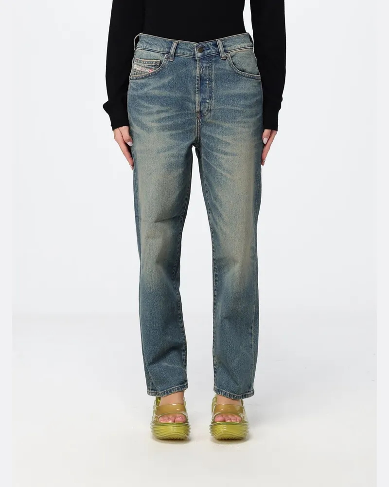 Diesel Straight-Jeans D-Went mit mittlerer Taille aus Baumwolldenim Blau