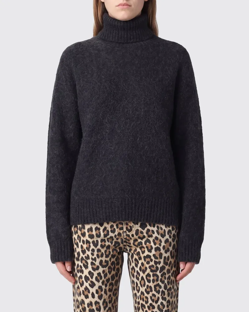 Ganni Gemusterter Rollkragenpullover aus Woll- und Mohairmischung mit überschnittenen Schultern Bunt