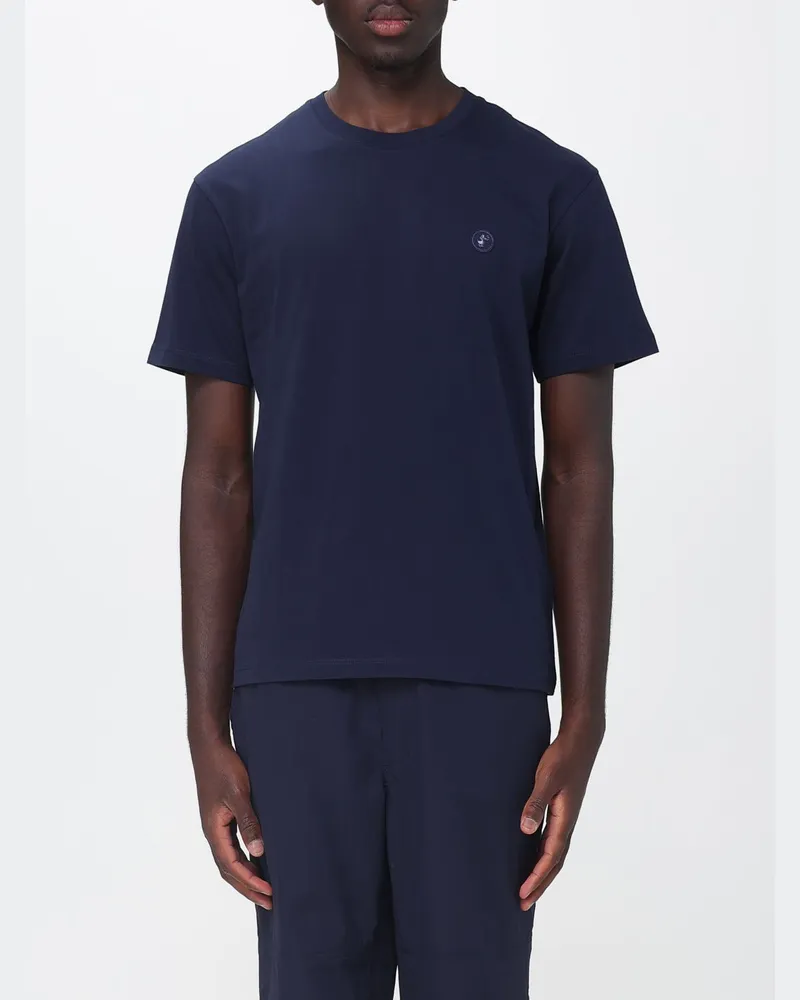 Save The Duck Basic Kurzarm-T-Shirt mit Rundhalsausschnitt aus reiner Baumwolle Navy