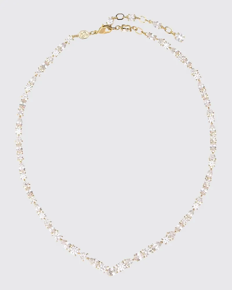 Swarovski Mesmera Choker-Halskette, 18 Karat vergoldet, mit Kristallen Durchsichtig