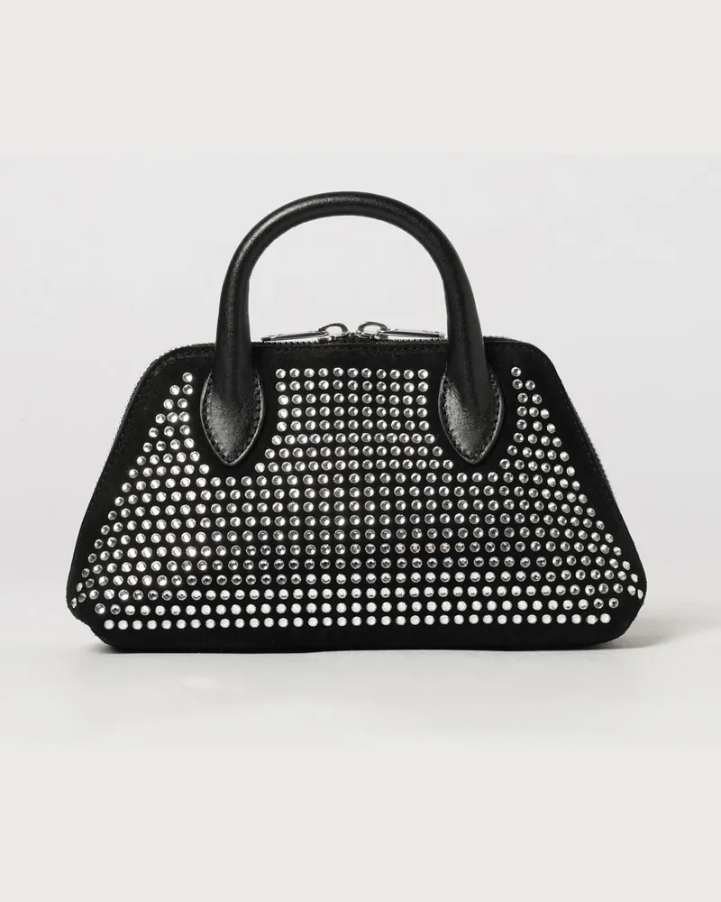 COPERNI Duffle Mini-Handtasche aus Leder mit Kristallstickerei Schwarz