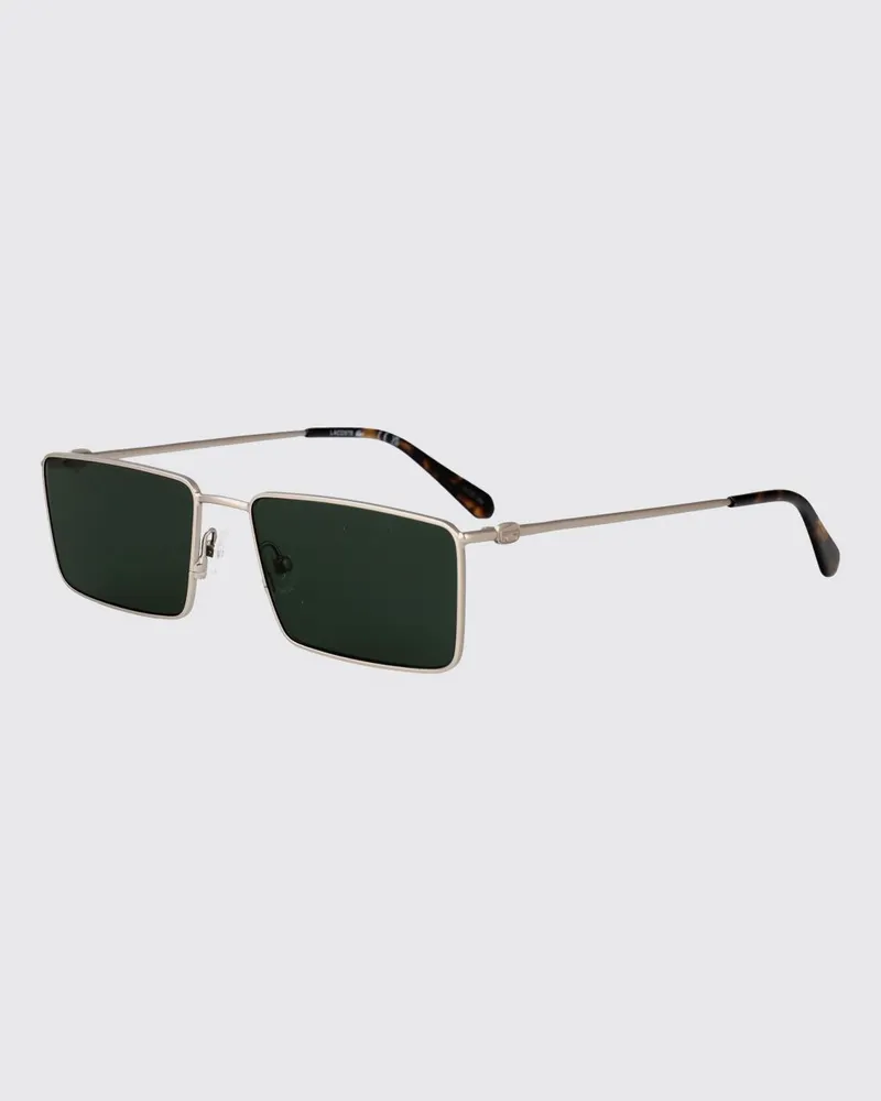 Lacoste Aviator-Sonnenbrille aus Metall von mit bernsteinfarbenen Gläsern und geprägtem Logo Silber