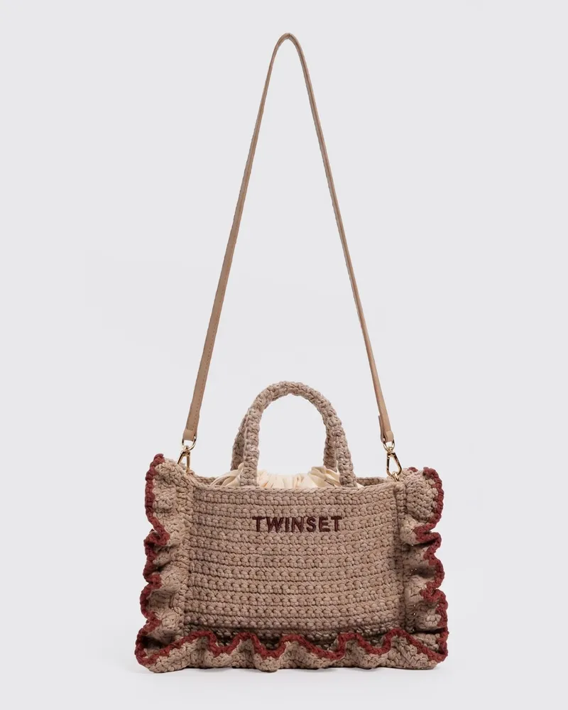Twin-Set Tasche aus Häkelstoff Bunt