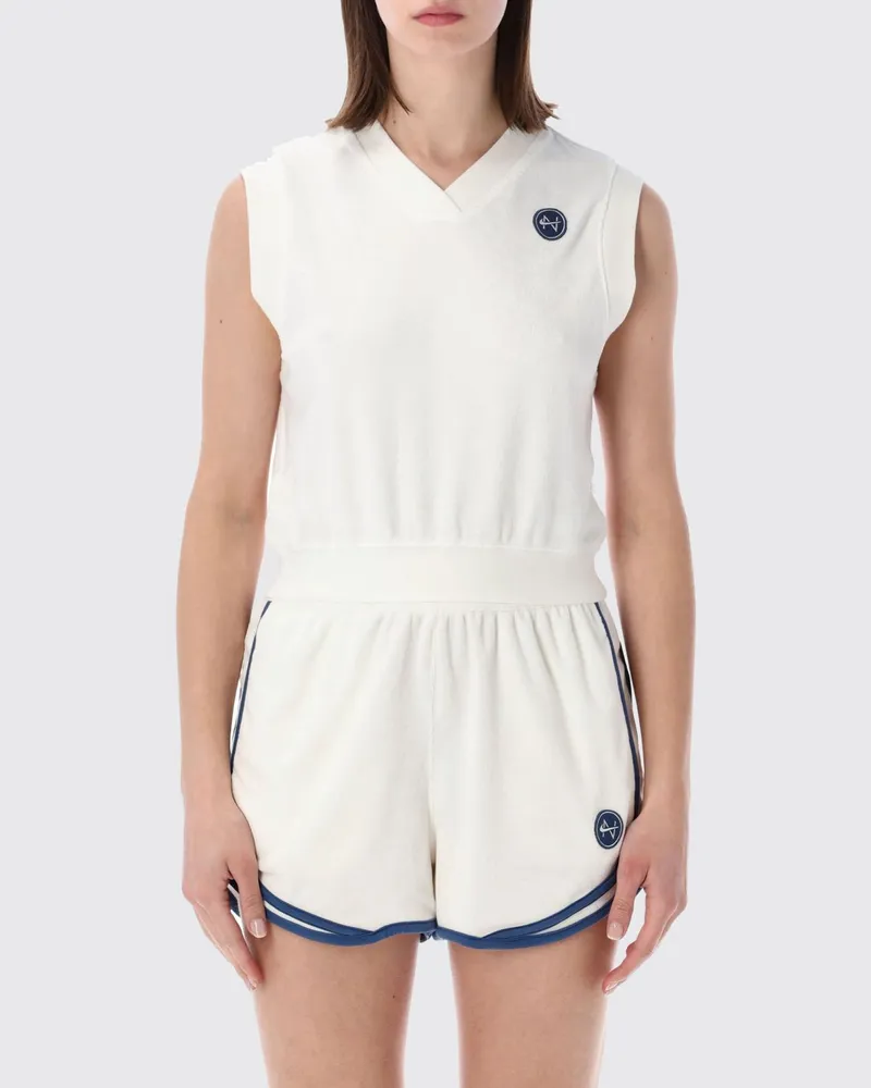 Nike Ärmelloses Sporttop von aus Baumwollmischung mit V-Ausschnitt Weiß