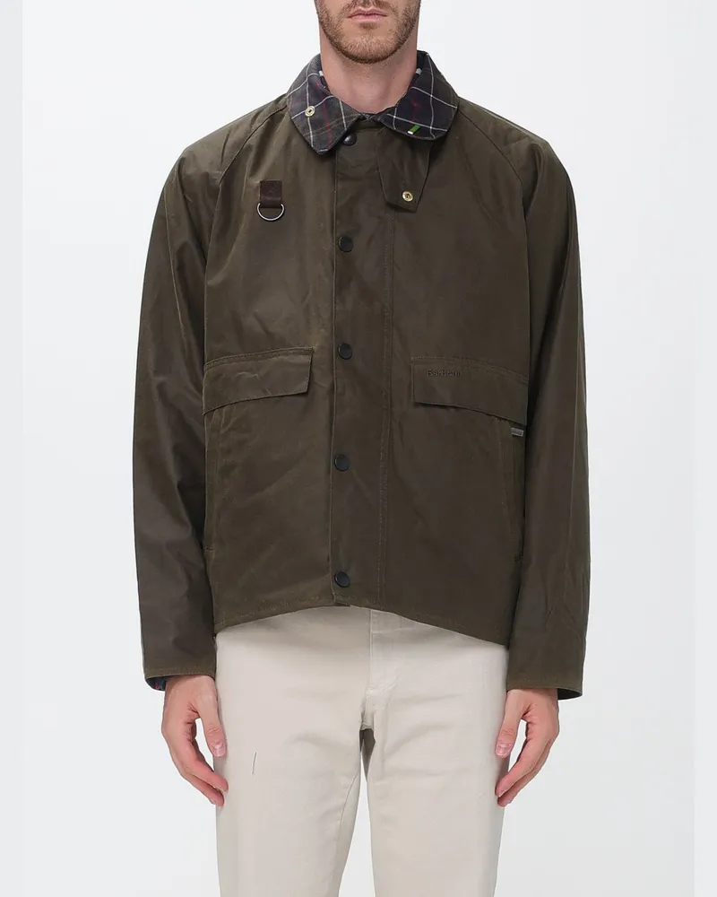 Barbour Spey Wachsjacke aus Baumwolle mit Cordkragen und Pattentaschen Braun
