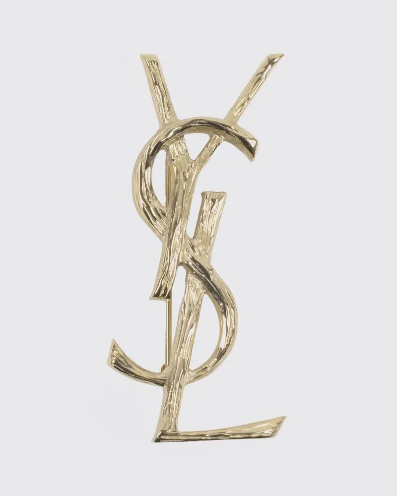 Saint Laurent Cassandre Brosche aus Messing Gold